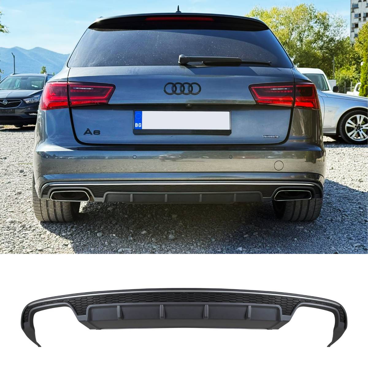 дифузьор (тунинг спойлер) задна броня Audi A6 C7 Facelift тип S6